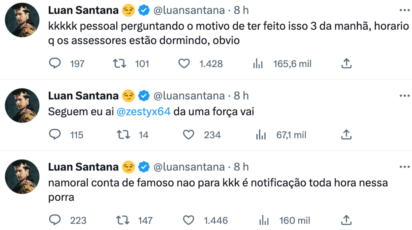 Luan Santana Tem Conta No Twitter Hackeada E Invasor Publica Fotos De