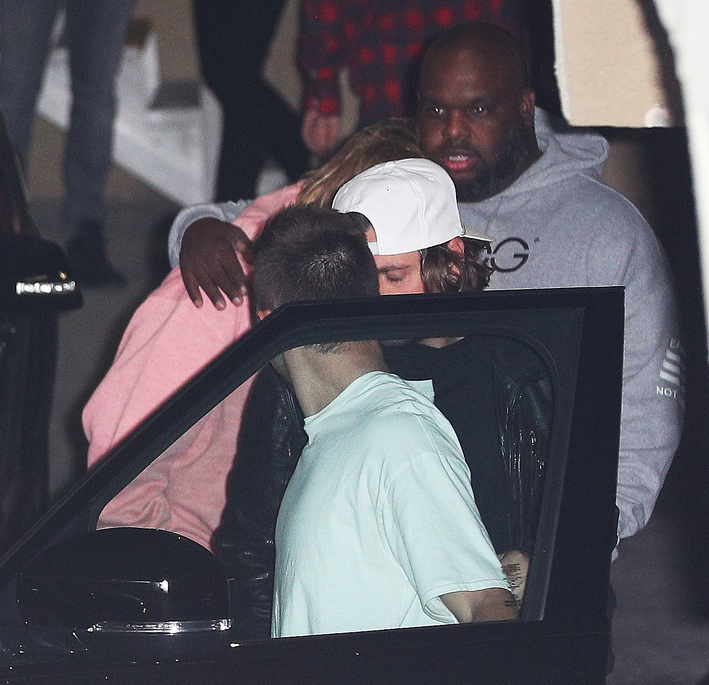 Justin Bieber gets comforted by church friends after Selena gomez news in Los Angeles, CA