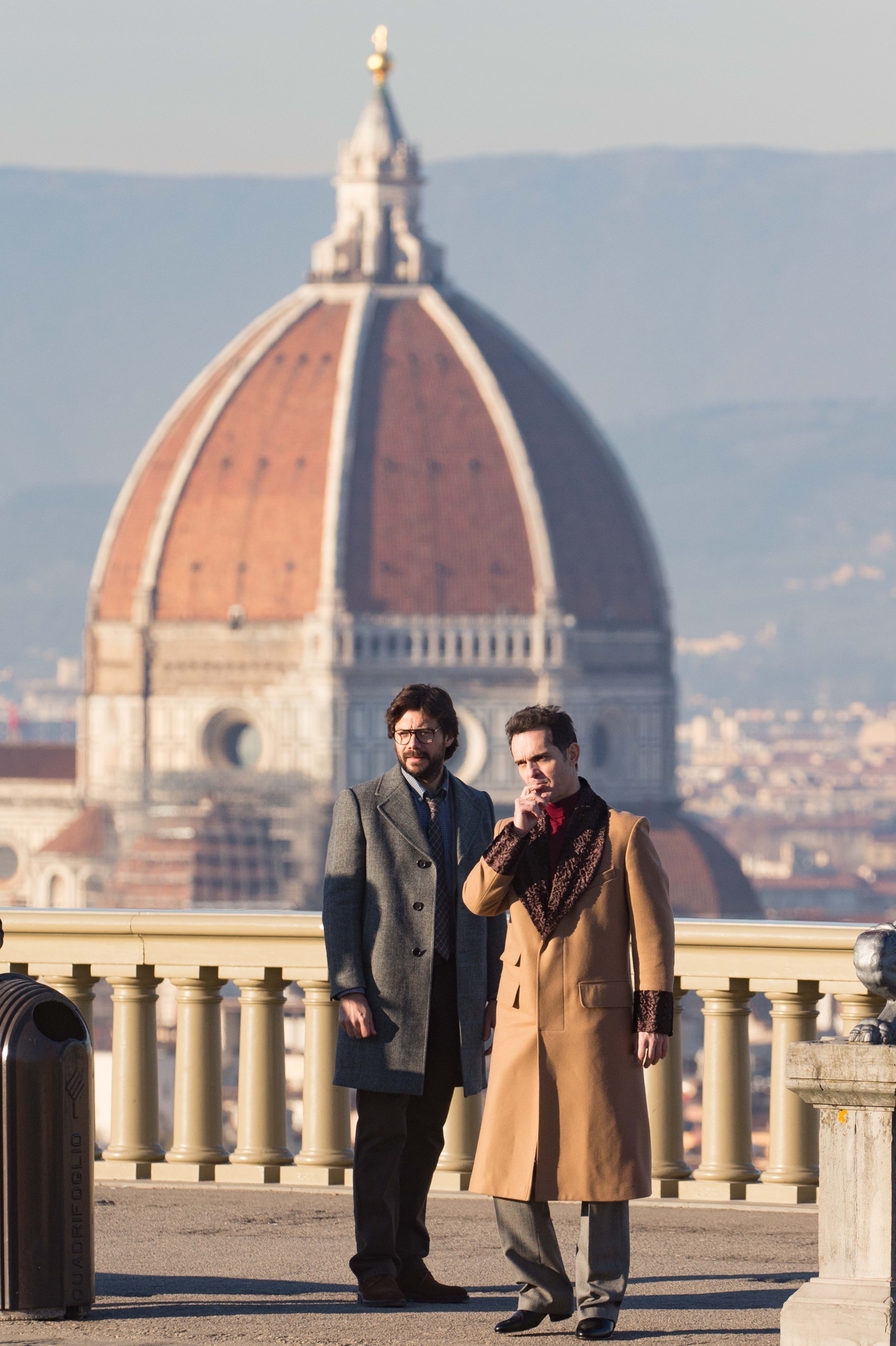 The cast of ‘La Casa De Papel’ is seen filming in Florence