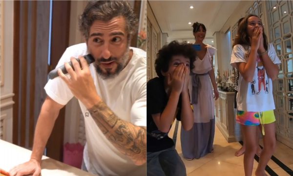 Marcos Mion tira a barba e surpreende filhos com resultado: ‘É outra pessoa!’