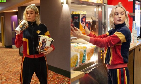 Brie Larson surpreende fãs e ajuda a servir pipocas em sessão de “Capitã Marvel”; vem ver!