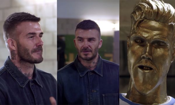 Em pegadinha ÉPICA, David Beckham fica chocado e irritado com estátua em sua homenagem: “Olha a minha bunda!” — assista ao vídeo!
