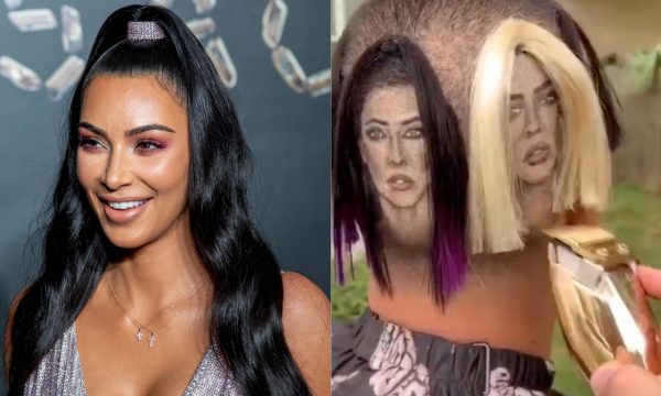Criativo! Fã desenha o rosto das irmãs Kardashian-Jenner na própria cabeça e chama atenção de Kim; confira o resultado!