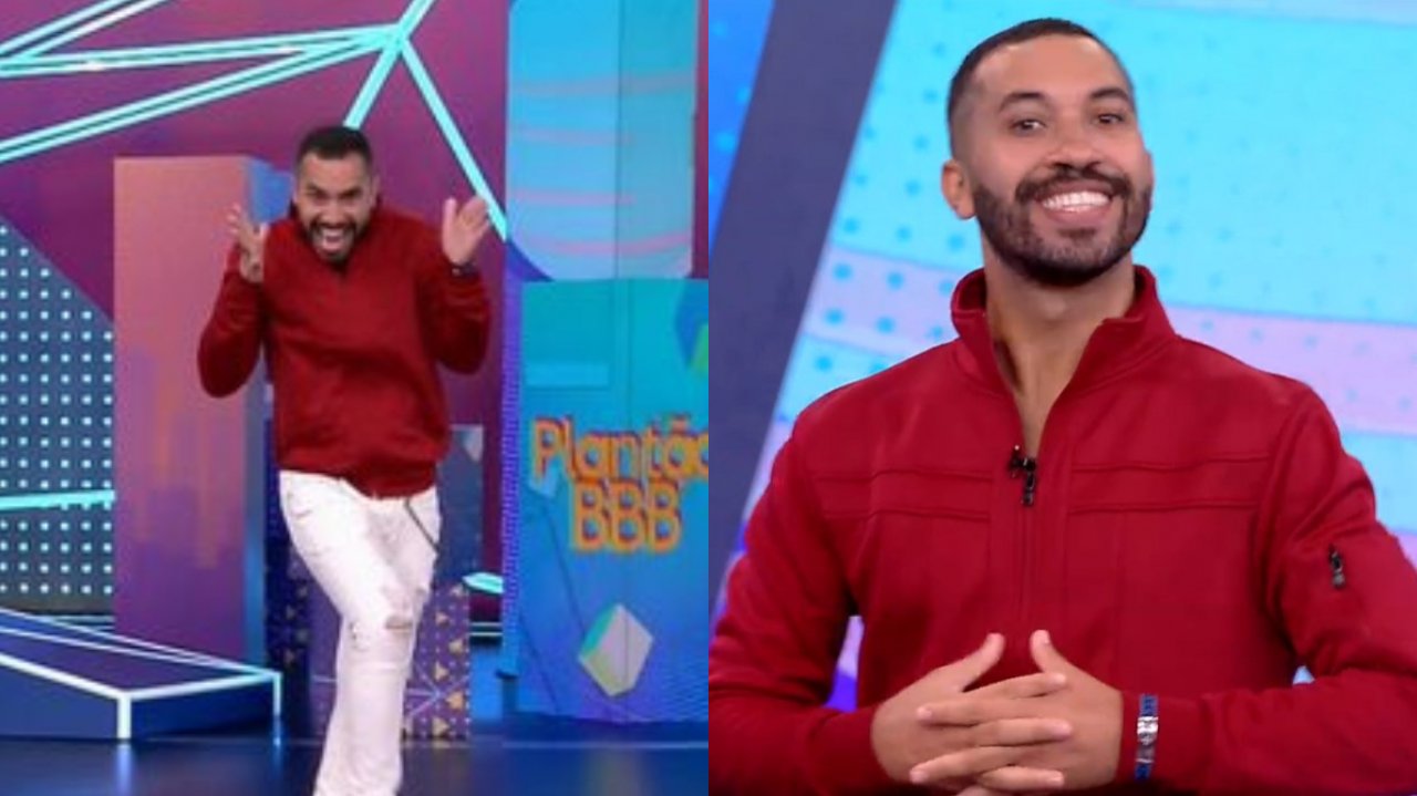 BBB21: Gilberto faz as vezes de apresentador no “Plantão BBB”, dança ao  vivo, comete “gafe” com publi e vê Porchat tirar a camisa — assista | Hugo  Gloss