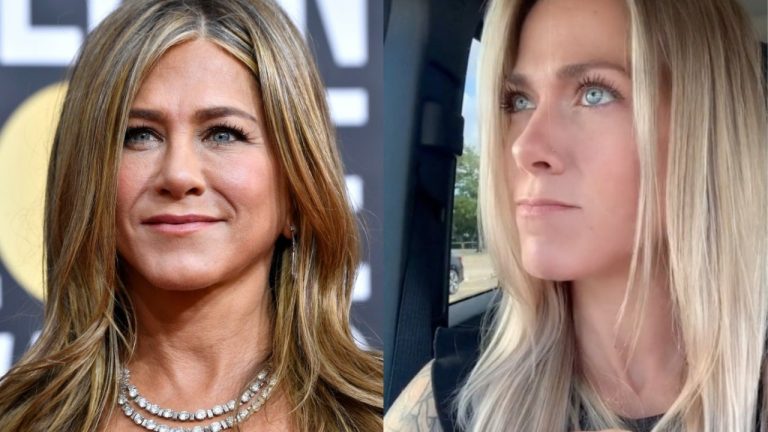 TikToker viraliza por semelhança com Jennifer Aniston após dublar trecho de "Friends". (Foto: Getty/Reprodução Tik Tok)