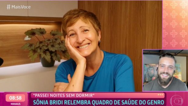 Rafael Cardoso se emocionou com depoimento da sogra, Sônia Bridi. (Foto: Reprodução/TV Globo)