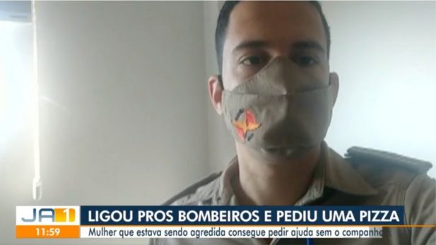 Tenente que atendeu a ocorrência gravou um depoimento para o telejornal. (Foto: Reprodução/Tv Anhanguera)
