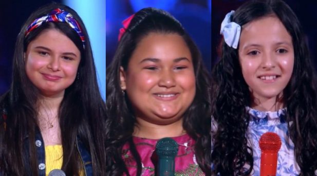 The Voice Kids: Crianças surpreendem técnicos ao pularem de alegria após eliminação. (Reprodução/Globo)