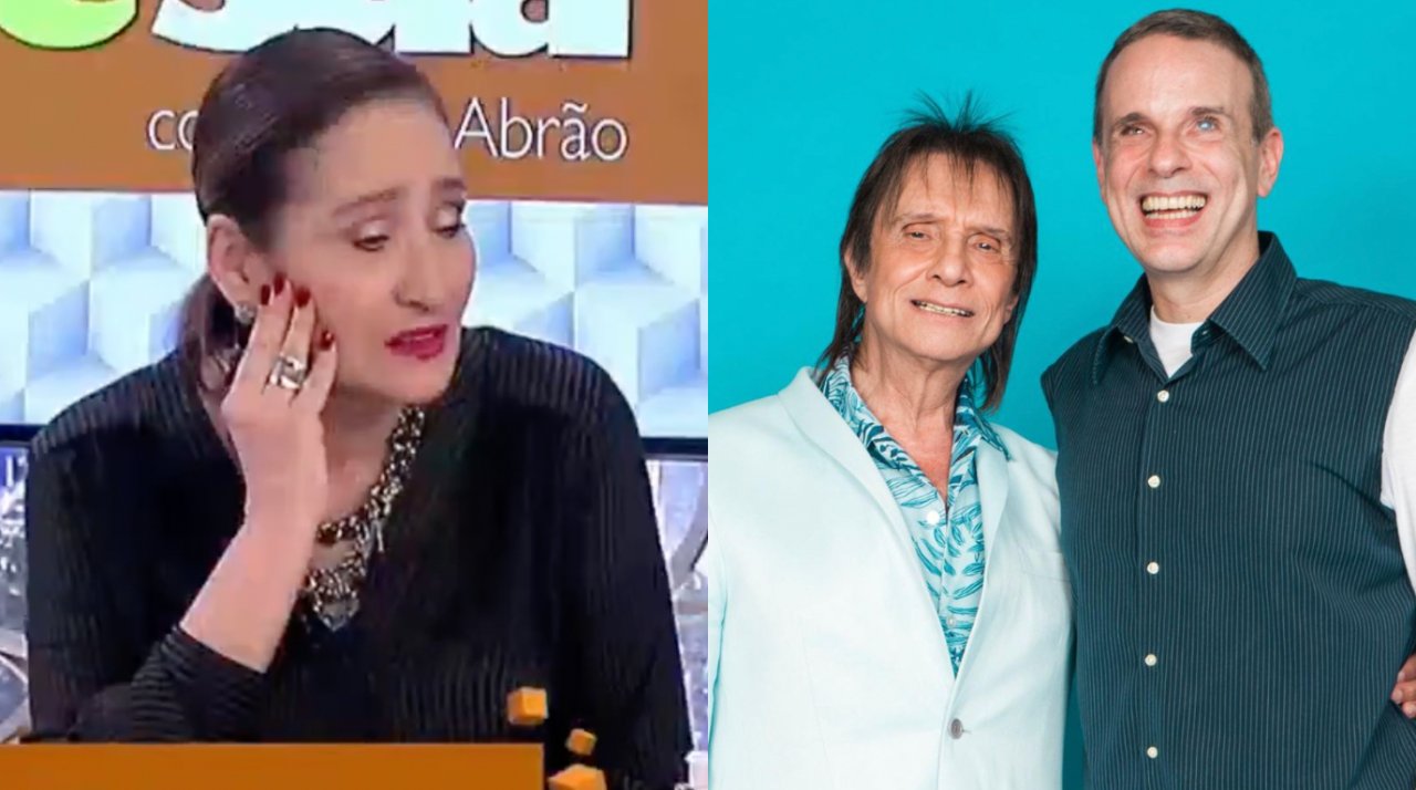 Sônia Abrão se emociona ao vivo ao ser avisada da morte de Dudu Braga. (Reprodução; Instagram/ Raquel Cunha; TV Globo)