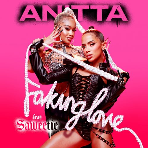 Capa de "Faking Love" novo single de Anitta e Saweetie. (Foto: Divulgação)