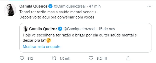 Camila Queiroz Saude Mental