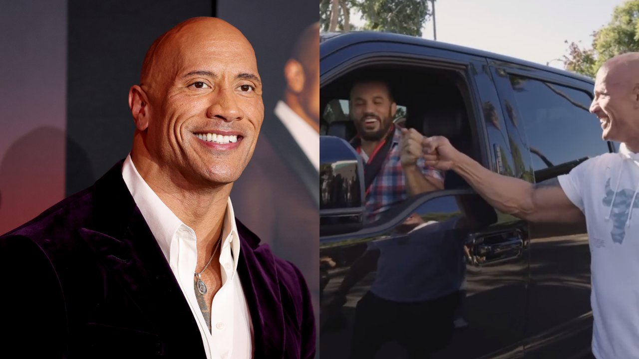 The Rock presenteia seu dublê há 17 anos com carro: 'Um irmão'; veja vídeo