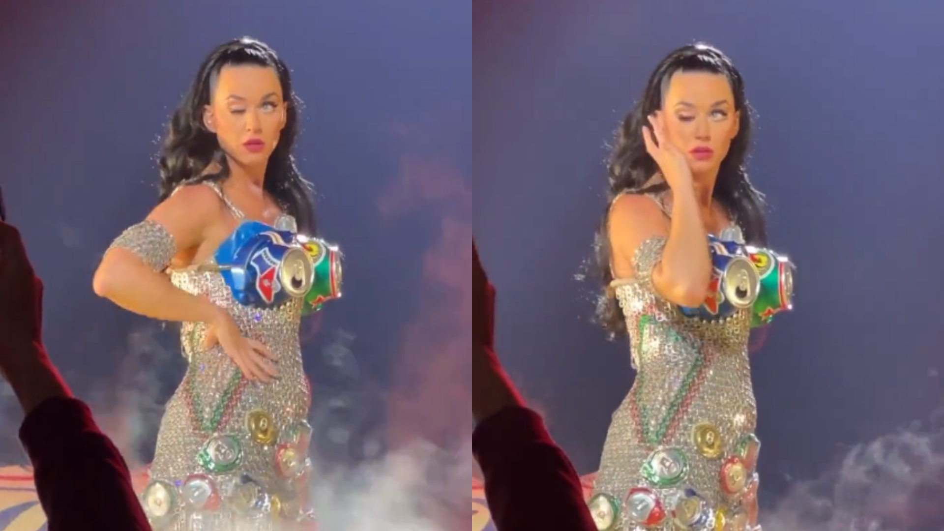 Katy Perry reage a vídeo viral em que não consegue abrir olho em show; assista!