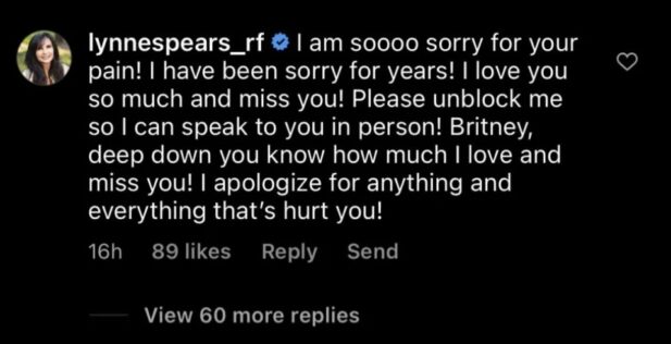 Mãe de Britney Spears tentou se desculpar com a cantora (Foto: Reprodução/Instagram)