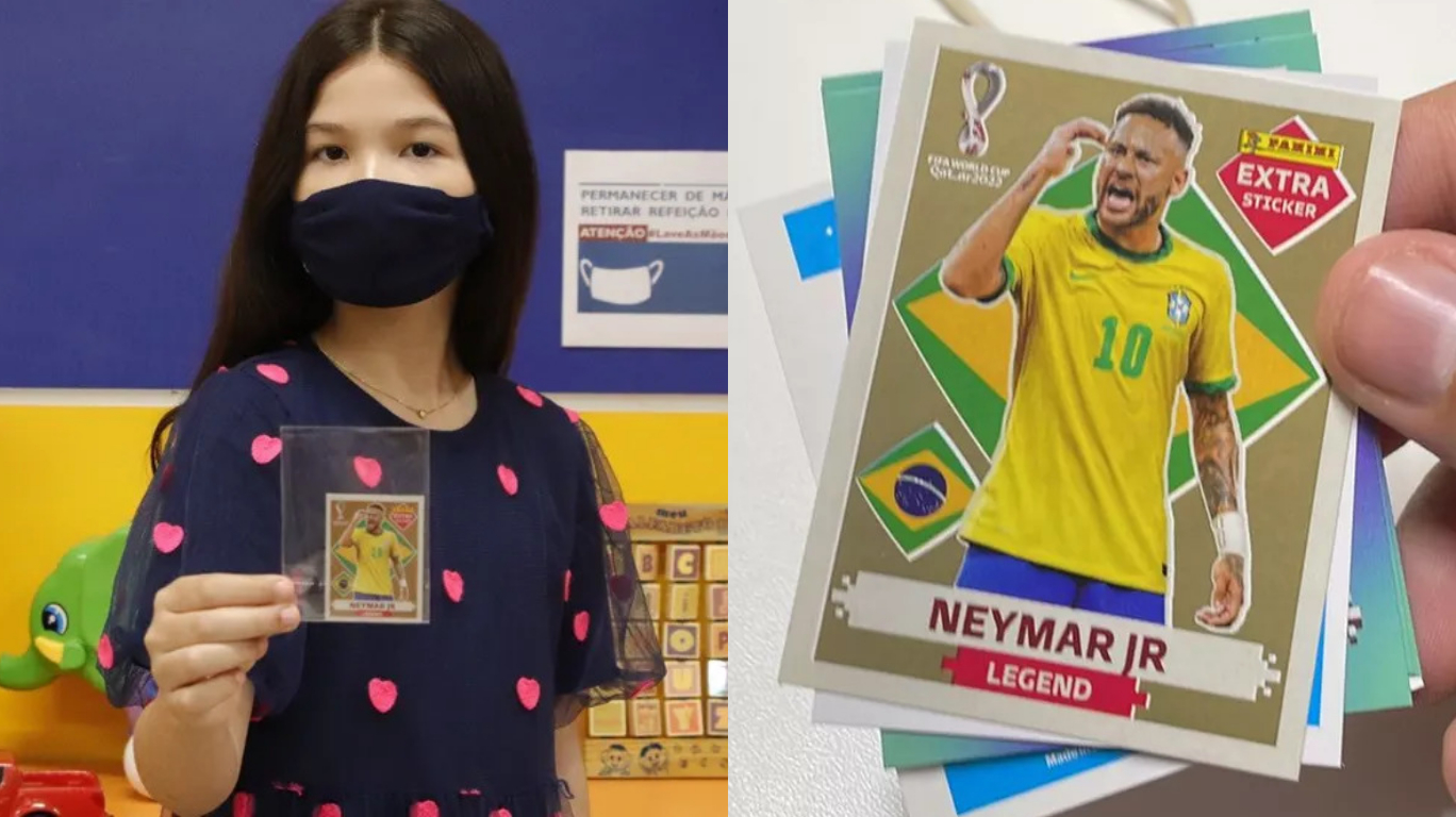 Menina encontra figurinha rara de Neymar e emociona com decisão  surpreendente; saiba detalhes - Hugo Gloss