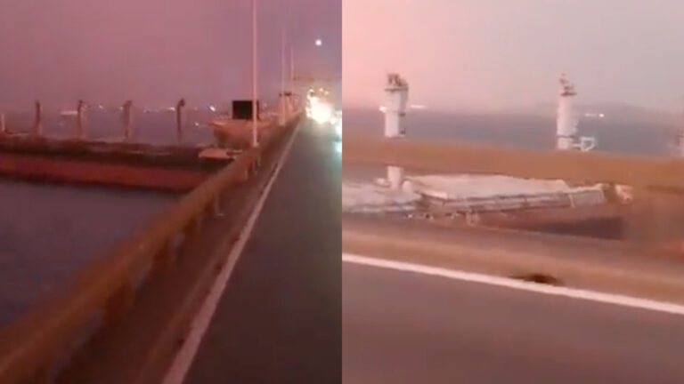 Navio Bate Na Ponte Rio Niterói