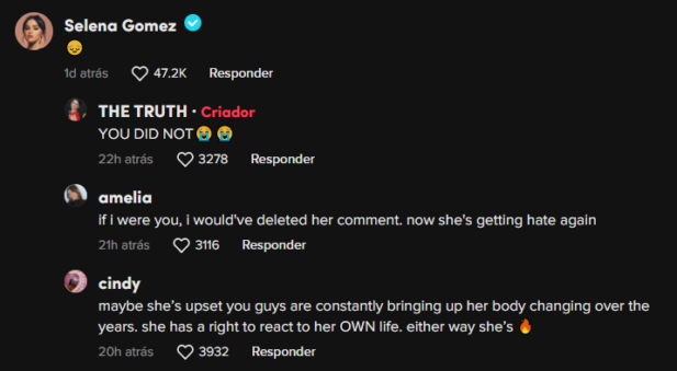 Selena Gomez Comentário