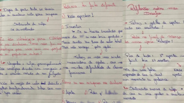 Anotações foram encontradas no apartamento de Alícia. (Foto: Reprodução)