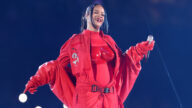 Rihanna anunciou a gravidez durante o Super Bowl. (Foto: Getty)