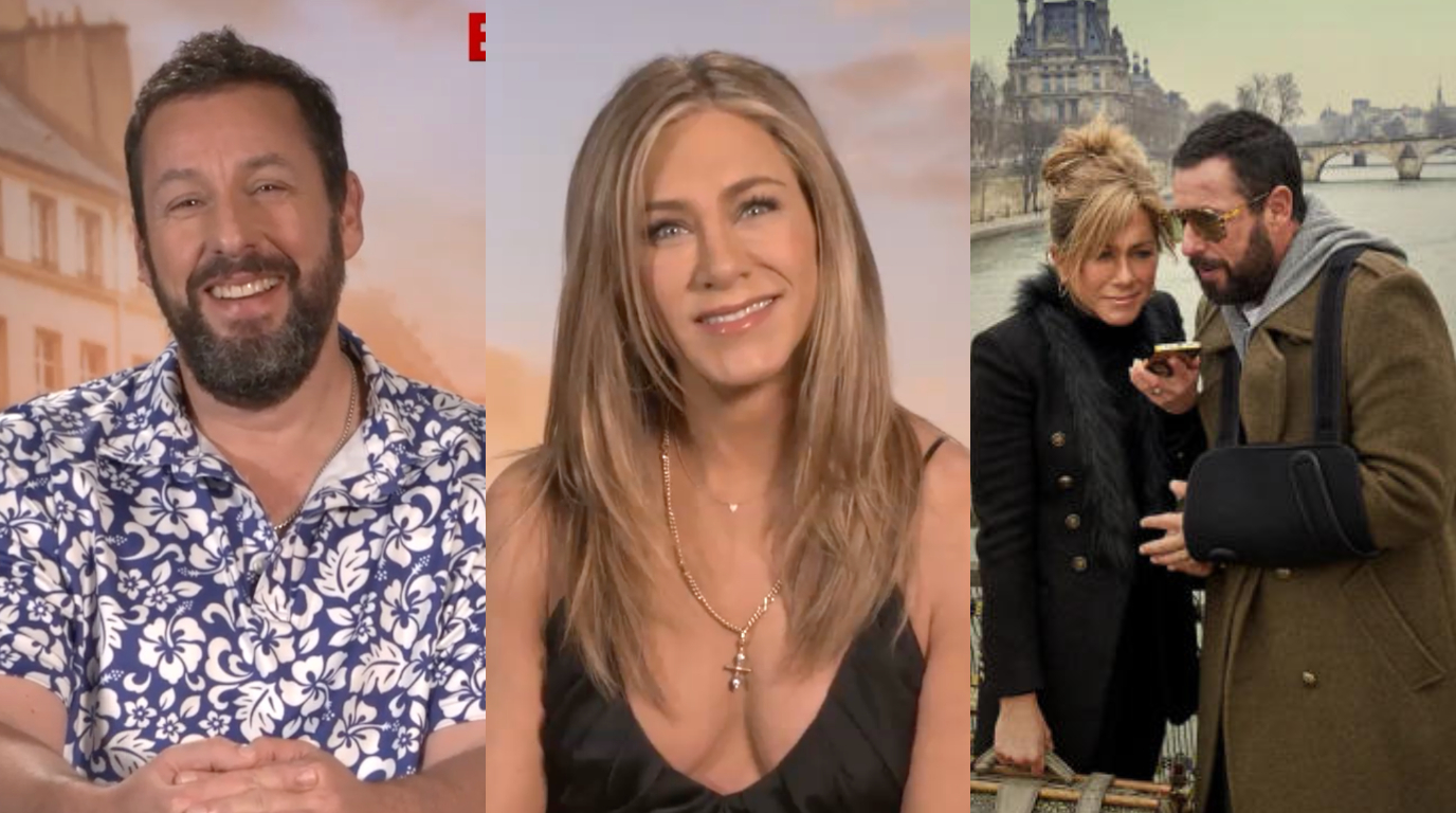 Mistério em Paris: Jennifer Aniston e Adam Sandler contam perrengues em cenas de ação, e astro revela cirurgia após filmagens