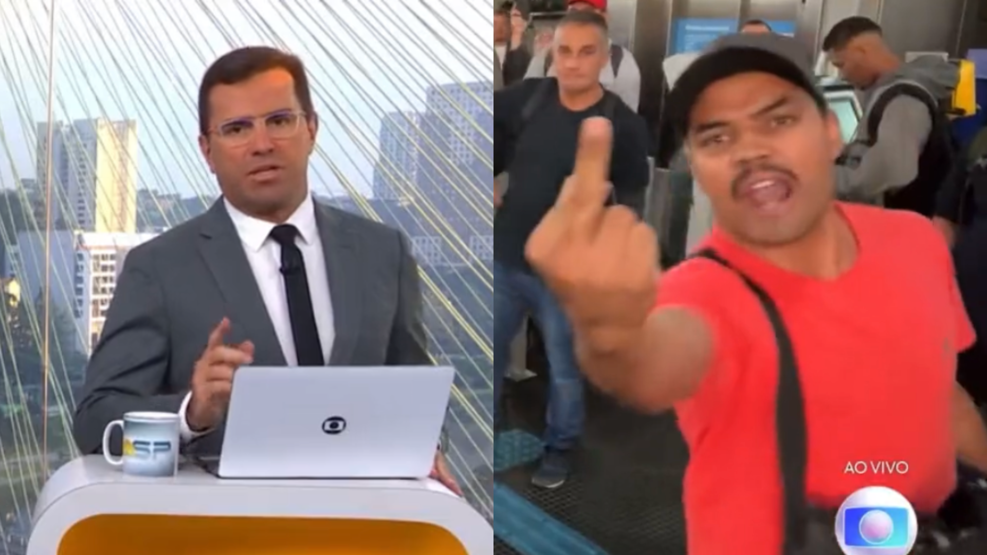 Homem se revolta, xinga a Globo ao vivo, e Rodrigo Bocardi surpreende com reação: ‘Vai você também!’; assista