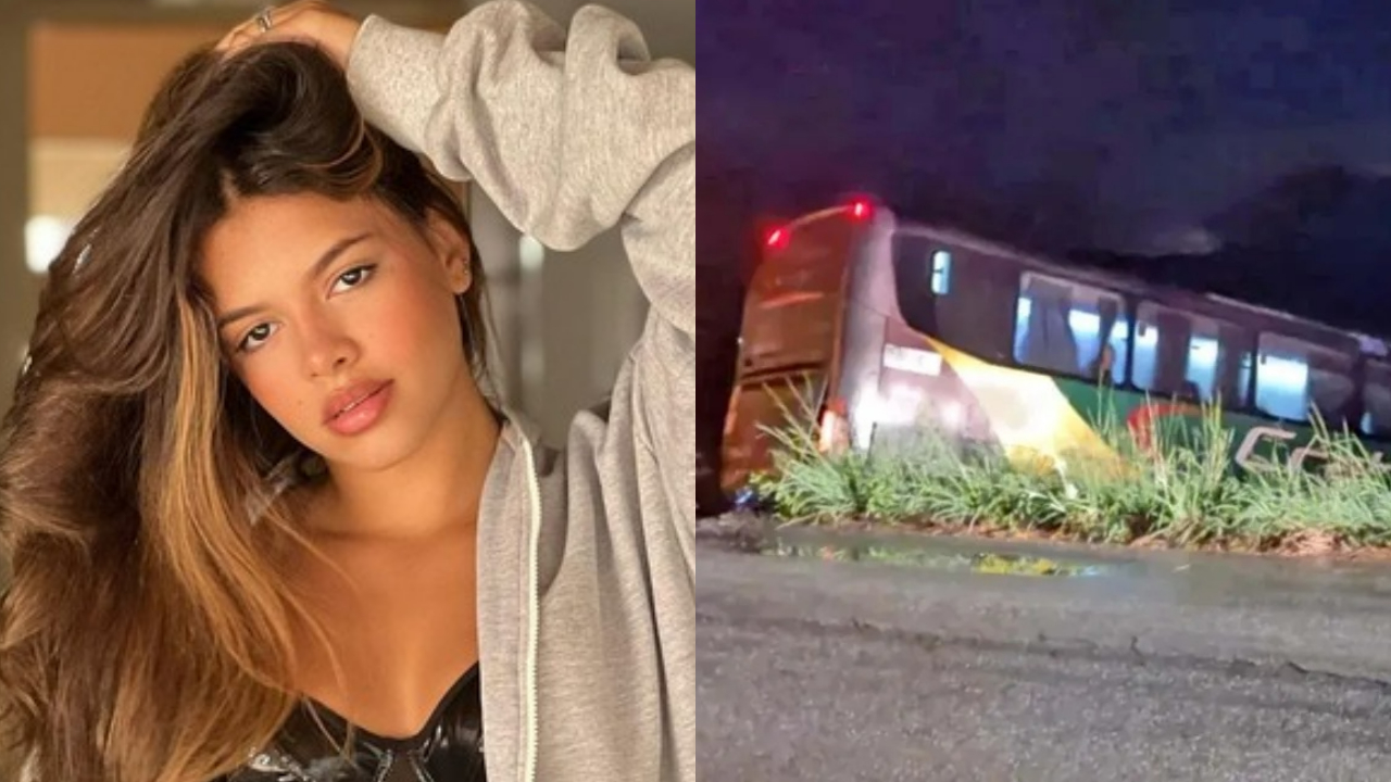 Ônibus da cantora Brisa Star cai em ribanceira em rodovia no Ceará, e equipe atualiza estado de saúde