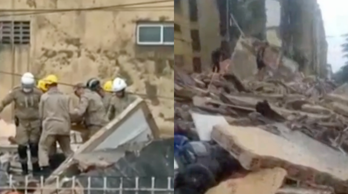 Vídeo: Jovem é resgatada viva dos escombros de prédio no Grande Recife; número de vítimas é divulgado