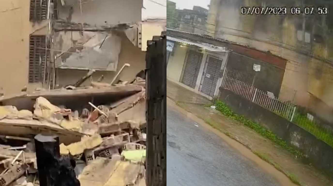 Vídeo: Prédio desaba no Recife e deixa pessoas soterradas; Bombeiros procuram “múltiplas vítimas”
