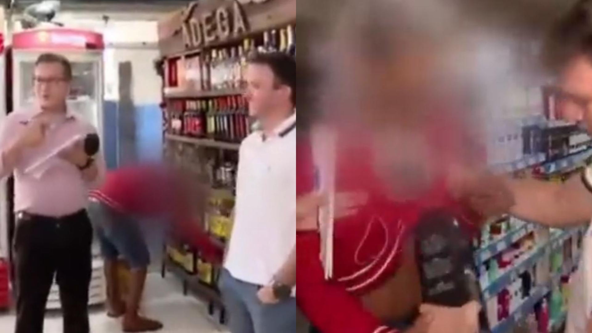 Vídeo: Homem tenta furtar garrafa de uísque em frente à equipe da Record TV, em GO; assista