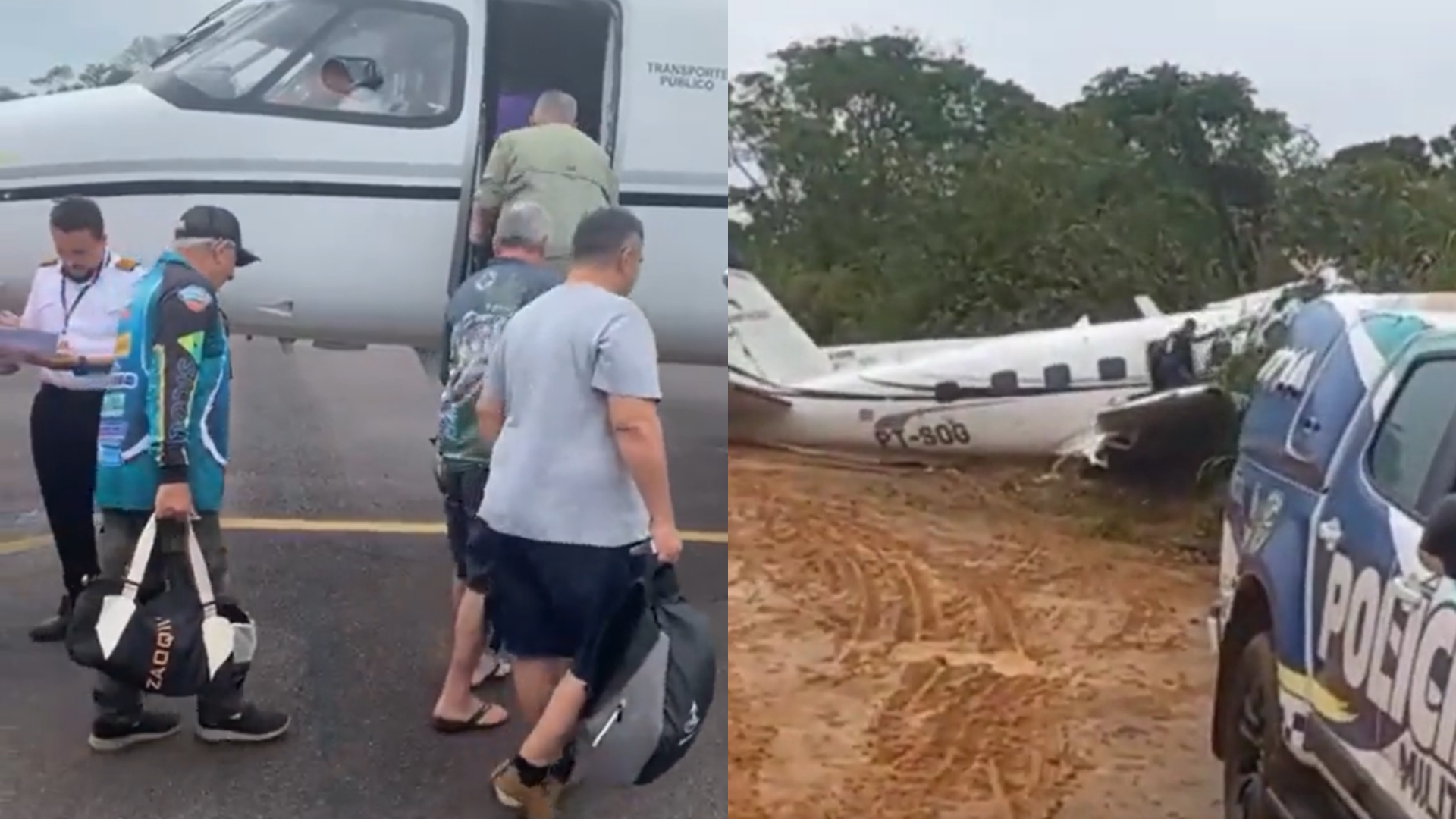 Vídeo mostra pescadores dentro de avião que caiu em Barcelos, no AM; acidente matou 14