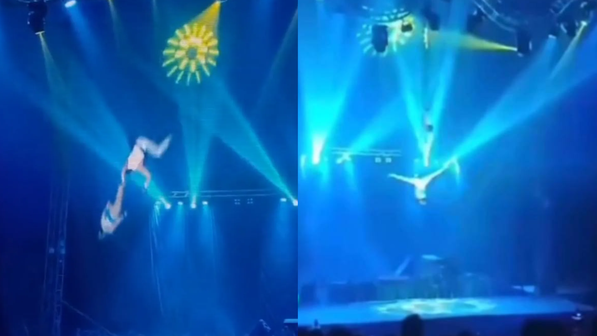 Vídeo: Casal de trapezistas cai de 4 metros de altura durante apresentação em SC, e circo atualiza quadro de saúde