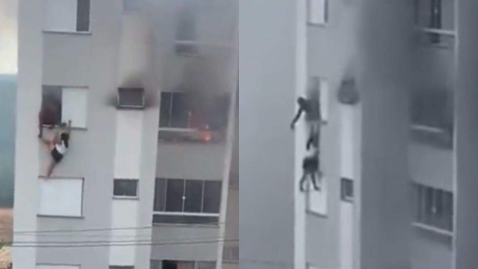 Vídeo: Criança ateia fogo em sofá, provoca incêndio e avós pulam do 4º andar em MG; menina estava de castigo por pesquisar bruxaria