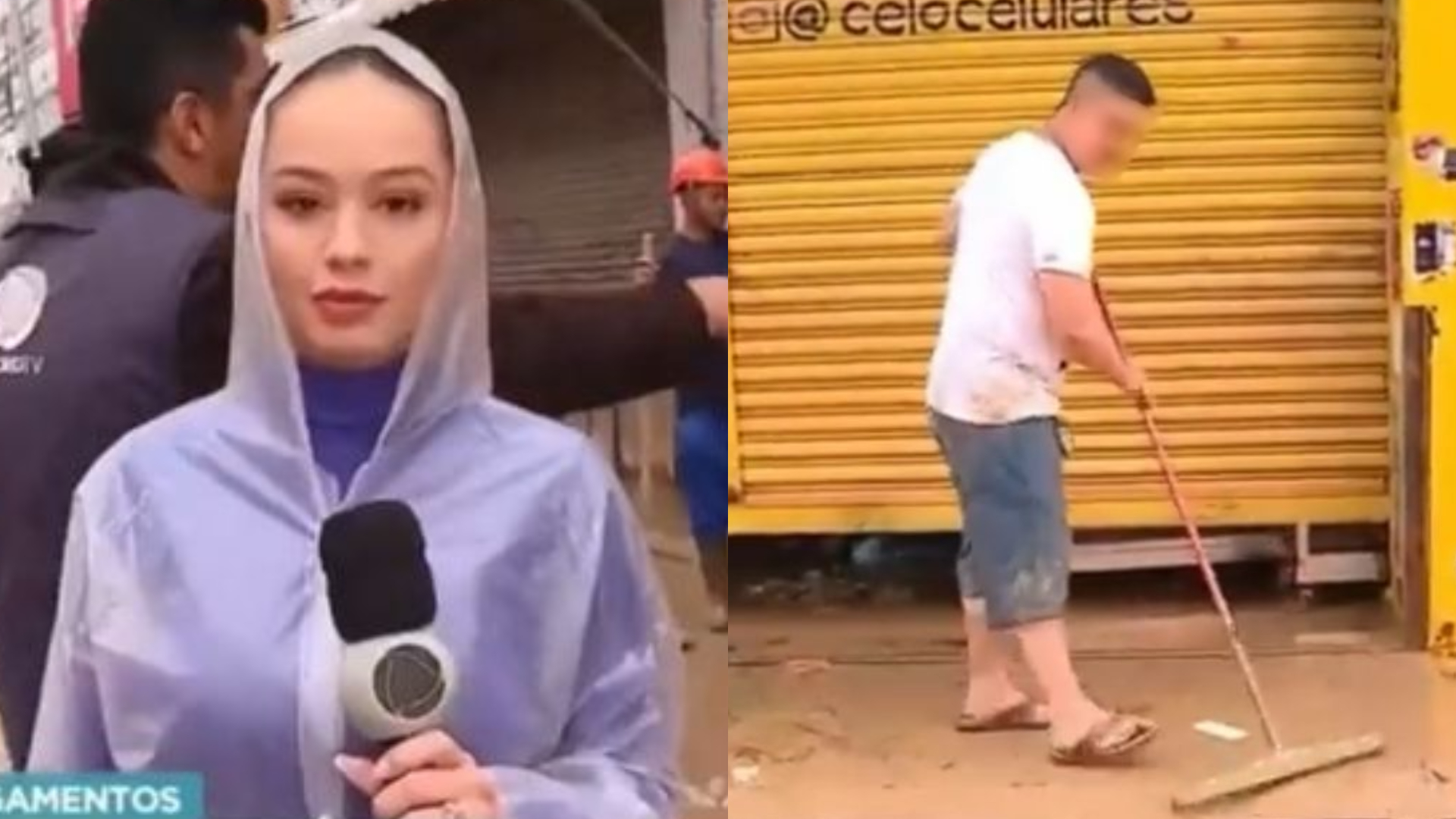 Vídeo: Homem joga lama em repórter da Record ao vivo, e apresentador se revolta: “Cara ignorante”