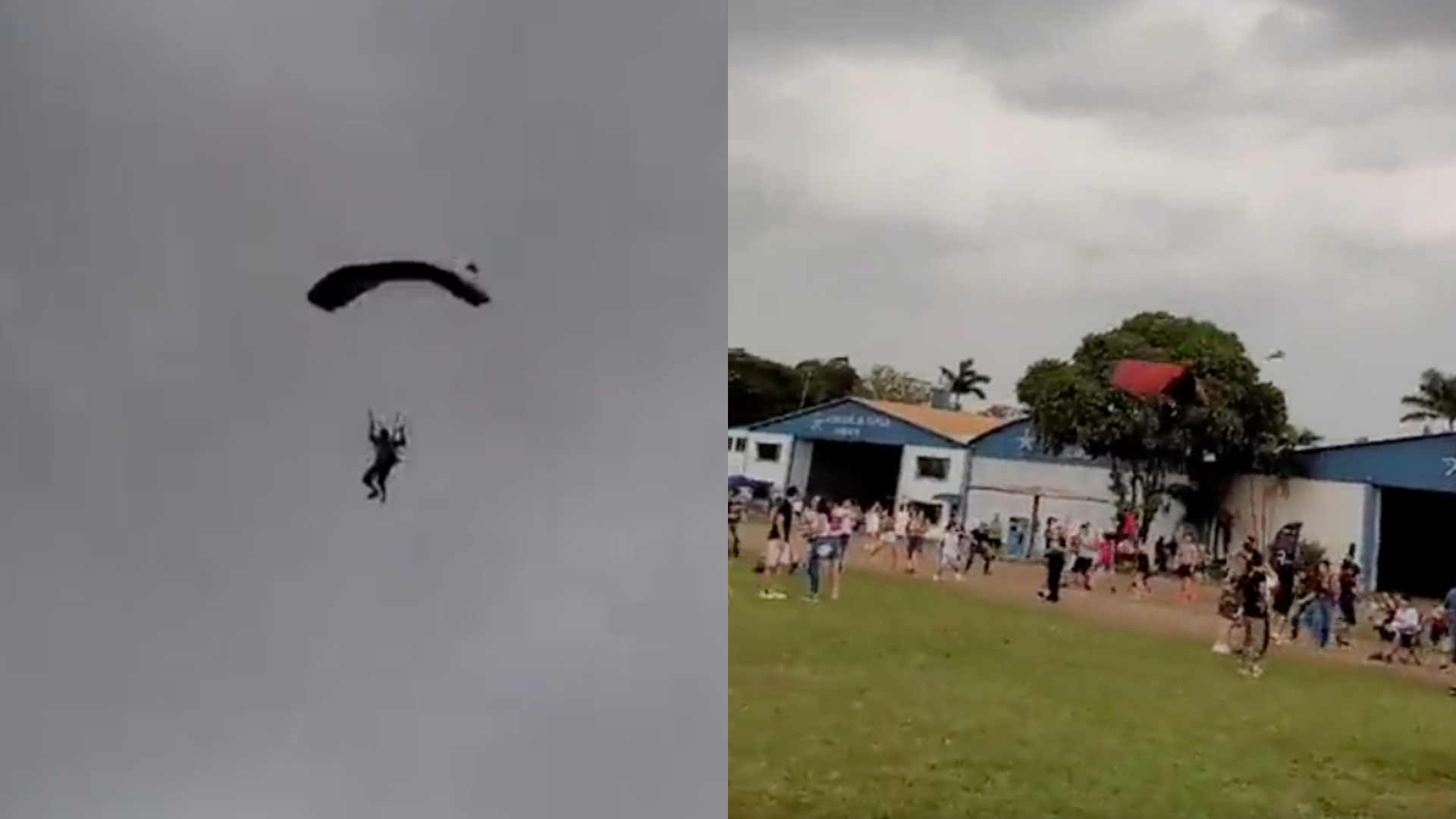 Vídeo: Homem morre após ser atingido por paraquedista em evento de aviação, em SP