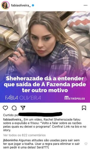 Spoiler: saiba como serão as últimas semanas do 'BBB', Fábia Oliveira