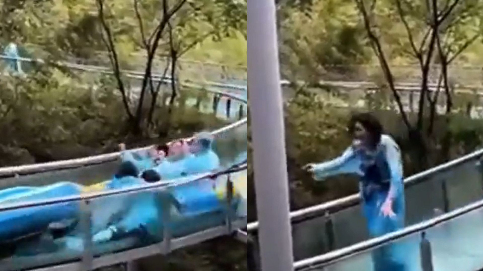 Vídeo: Colisão em tobogã de parque temático na China derruba passageiros e causa pânico
