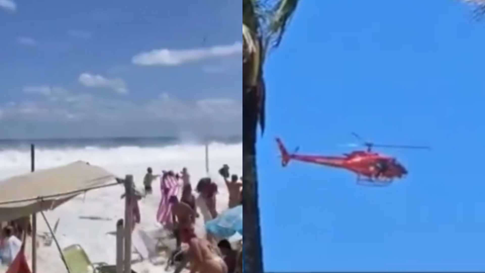 Vídeo: Corpo de Bombeiros retoma busca por adolescente desaparecido após ondas invadirem calçadão no RJ