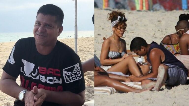 Tatuador de Henna, Leo, e Rihanna, no Rio de Janeiro