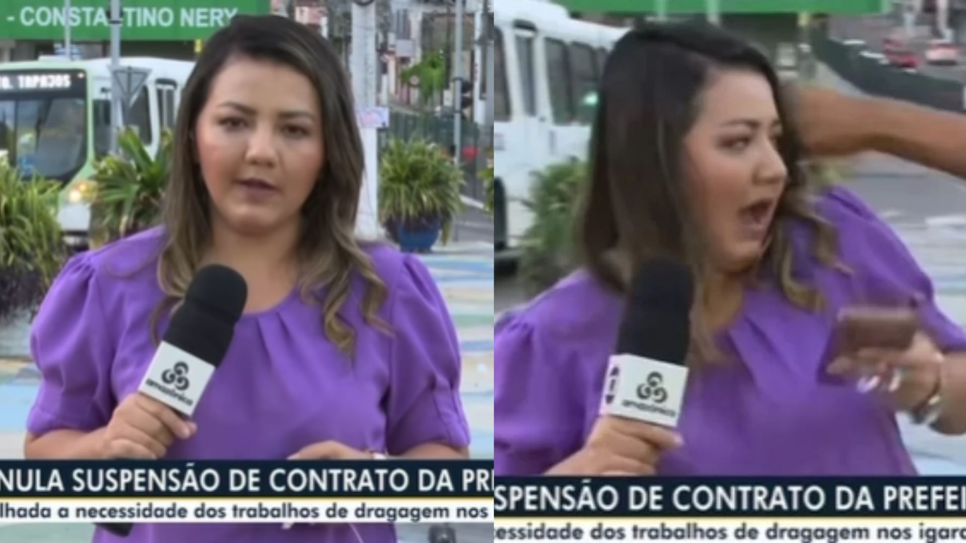 Repórter da Globo é agredida ao vivo com socos por homem: “Susto”; assista
