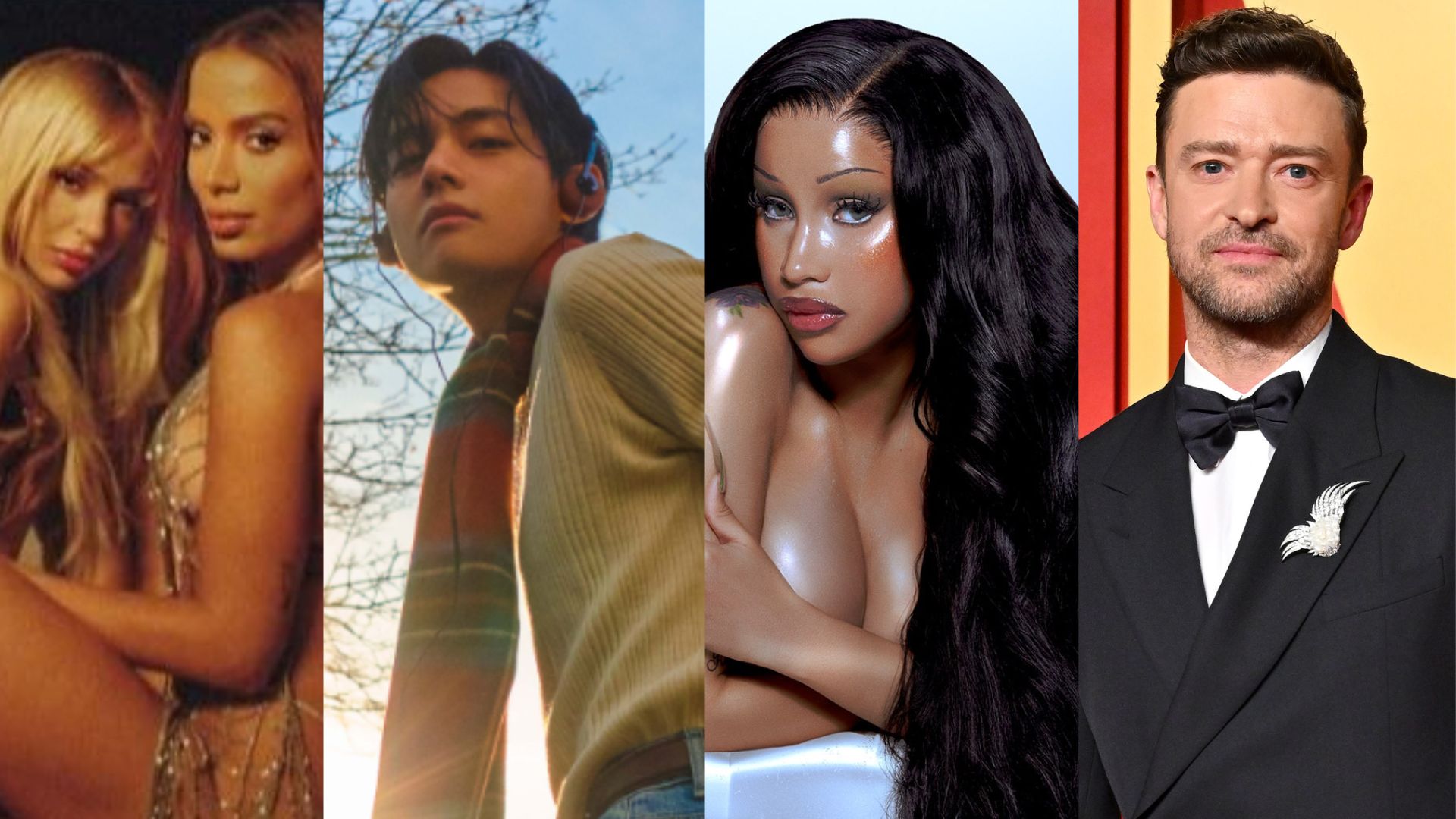 Lançamentos de Sexta: Videoclipe sensual de Anitta e Bad Gyal, e novidades de V do BTS, Cardi B e Justin Timberlake; confira!