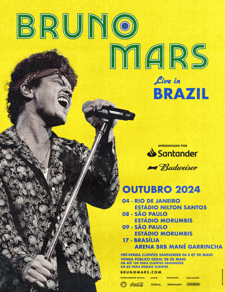 EXCLUSIVO Bruno Mars vem ao Brasil para série de shows em três cidades