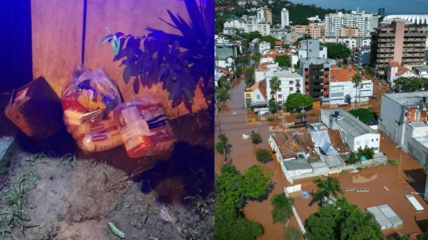 Vídeo: Câmeras flagram dupla que invadiu ginásio e furtou doações para as vítimas das enchentes no Rio Grande do Sul