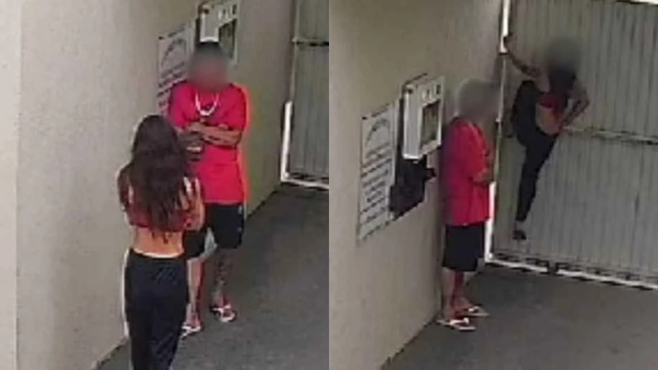 Vídeo: Pegos no pulo! Casal é flagrado pulando muro de motel em SC para não pagar a conta; saiba desfecho