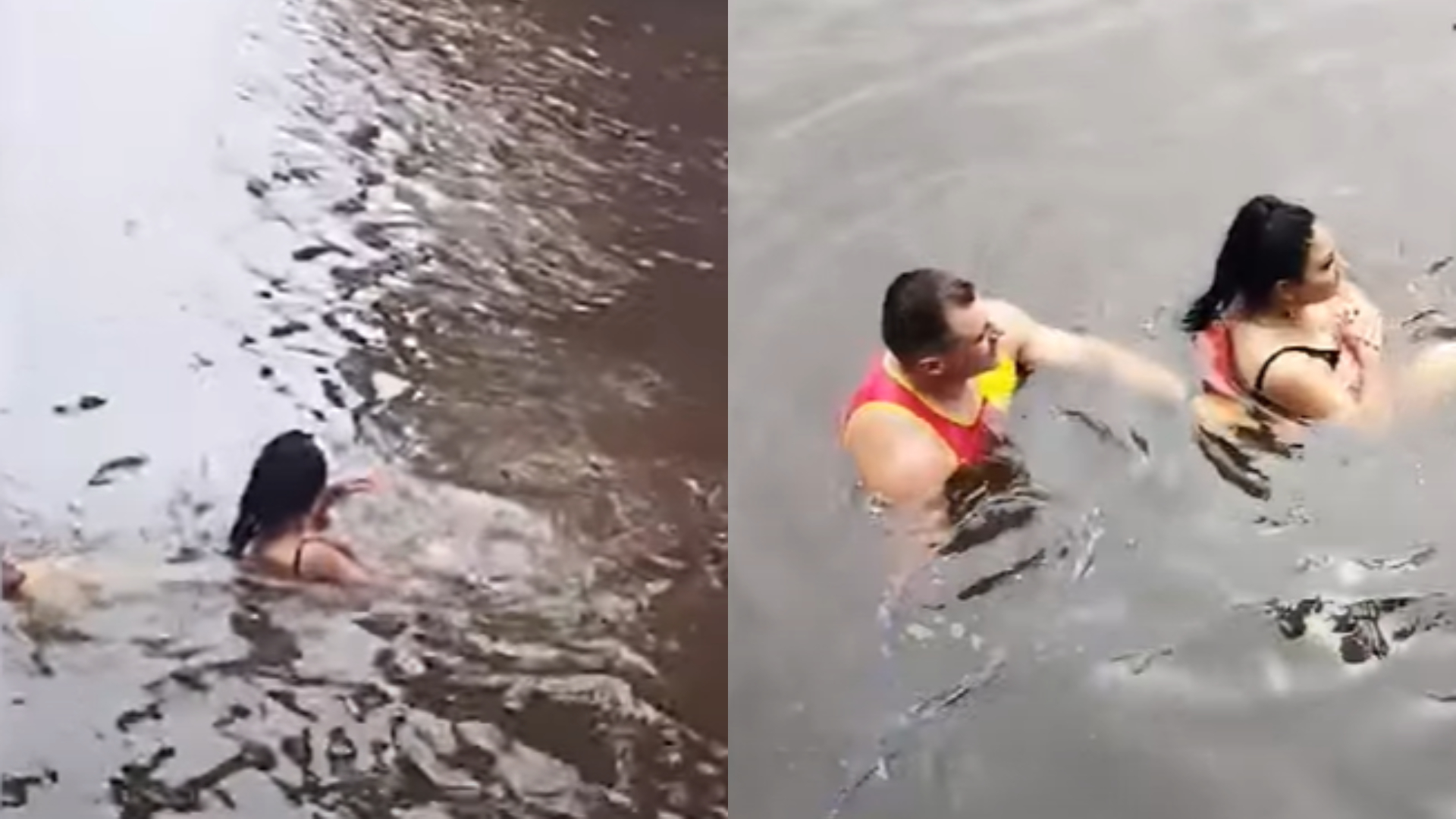 Vídeo: Mulher cai de ponte ao tirar foto e é salva pelo cadarço do namorado, em SC