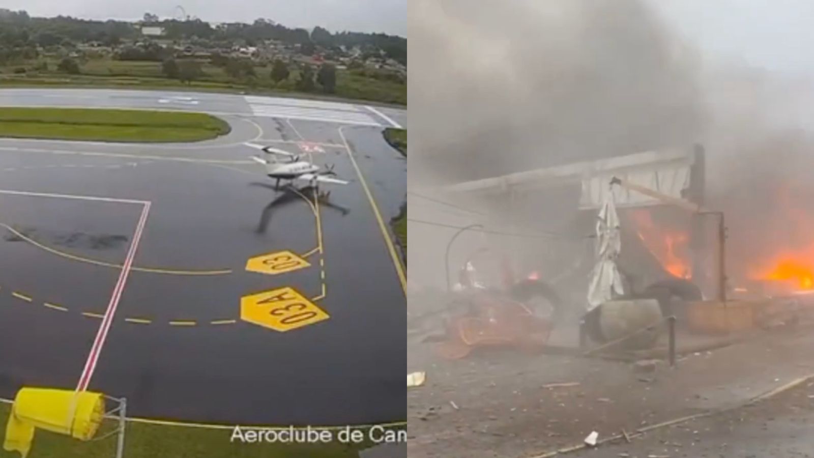 Vídeo registra momento em que avião cai em Gramado, no RS