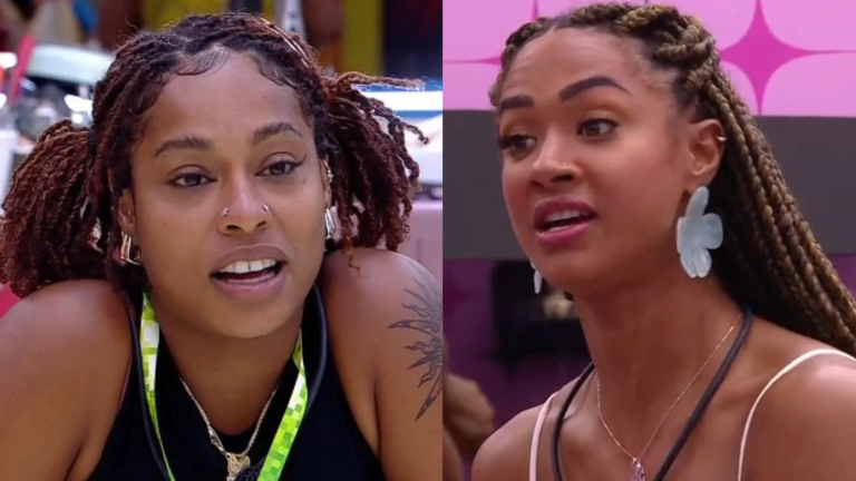 Aline e Thamiris falam sobre Diogo Almeida. (Fotos: Reprodução / TV Globo)