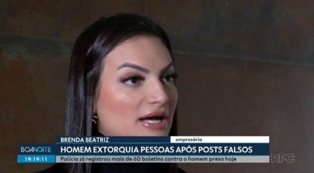 Brenda foi uma das vítimas. (Foto: Reprodução/RPC)