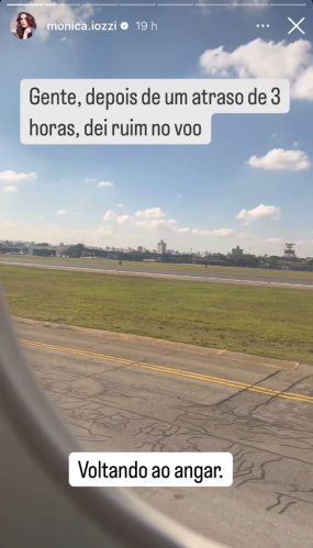 Monica disse que penas 10 passageiros optaram por seguir a viagem. (Foto: Reprodução/Instagram)