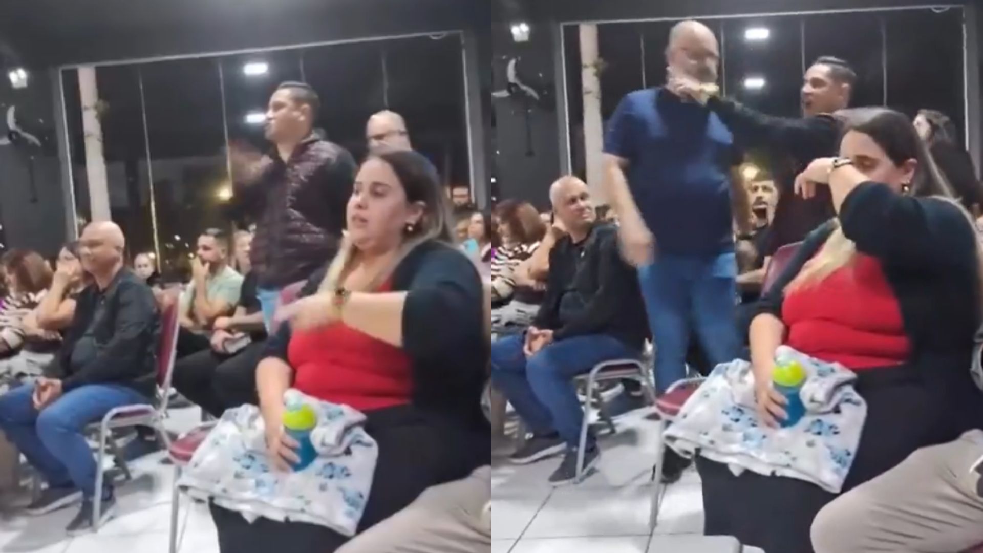 Vídeo: Pastor tenta confessar traição durante culto e caso termina em briga generalizada em SC; esposa se manifesta