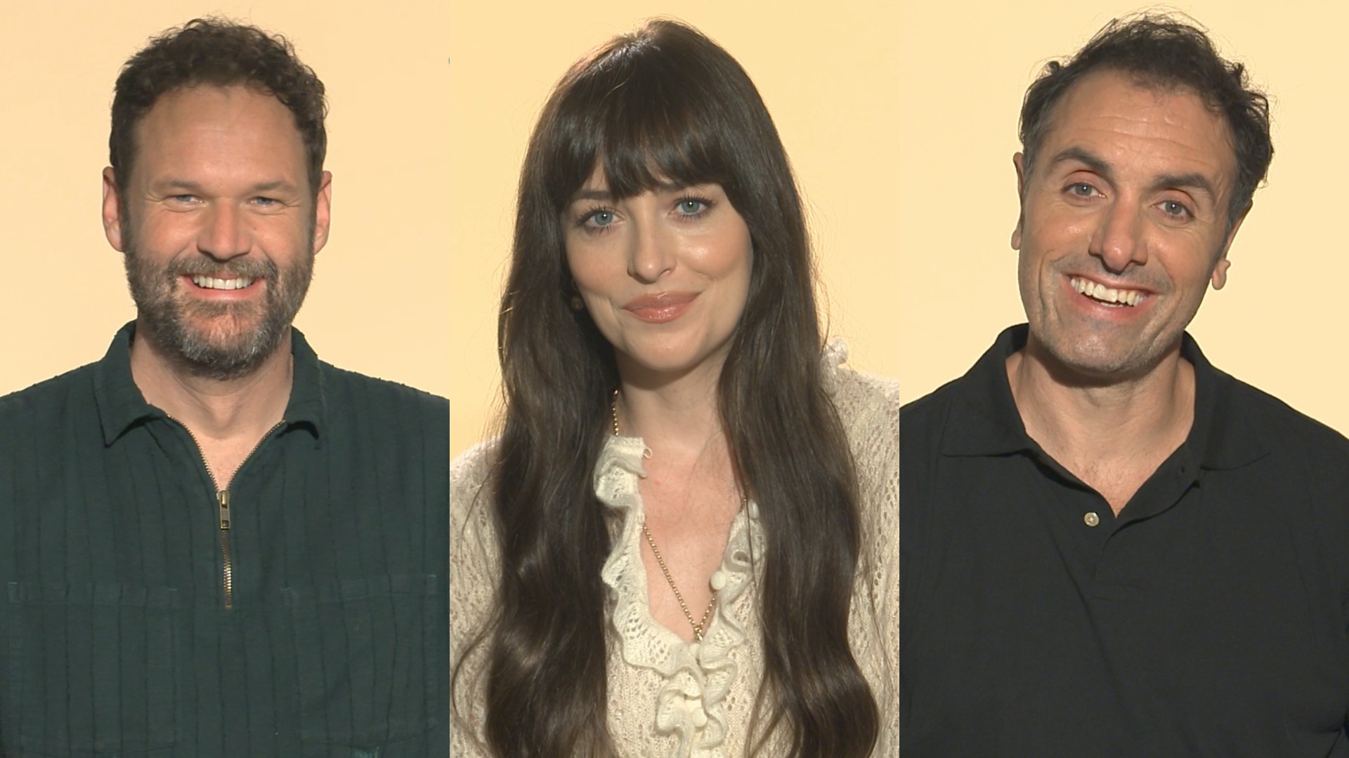 Exclusivo: Dakota Johnson, Michael Angelo Covino e Kyle Marvin reagem a cenas caóticas em “Amores à Parte” e revelam choque com aplausos em Cannes; assista